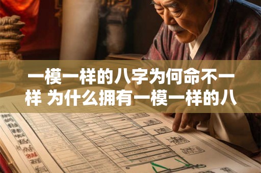 一模一样的八字为何命不一样 为什么拥有一模一样的八字却命运不同