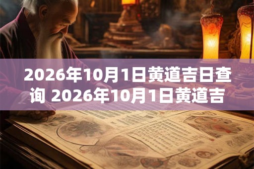 2026年10月1日黄道吉日查询 2026年10月1日黄道吉日是哪天