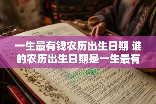 一生最有钱农历出生日期 谁的农历出生日期是一生最有钱的