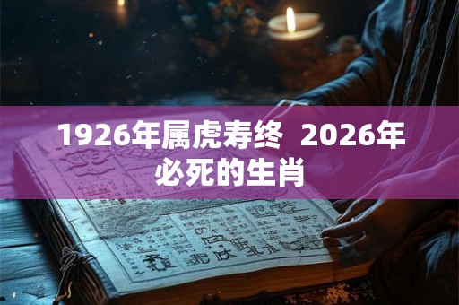 1926年属虎寿终  2026年必死的生肖