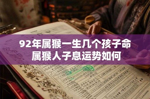 92年属猴一生几个孩子命 属猴人子息运势如何