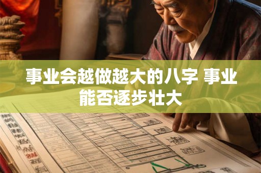 事业会越做越大的八字 事业能否逐步壮大