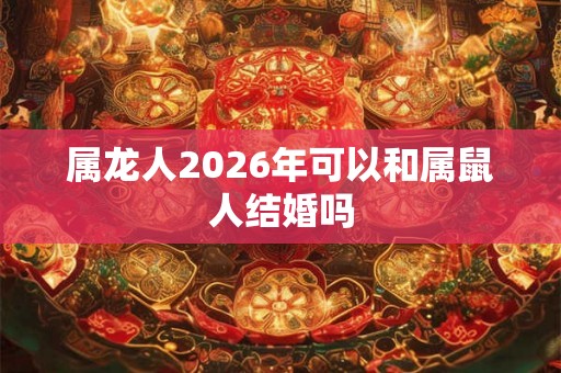 属龙人2026年可以和属鼠人结婚吗