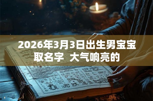 2026年3月3日出生男宝宝取名字 大气响亮的 2026年3月3日出生男宝宝取名字 大气响亮的