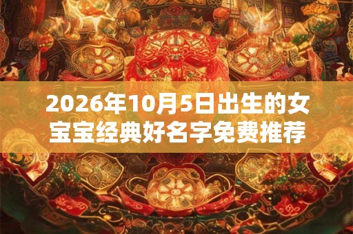 2026年10月5日出生的女宝宝经典好名字免费推荐
