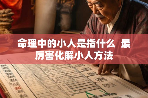 命理中的小人是指什么  最厉害化解小人方法