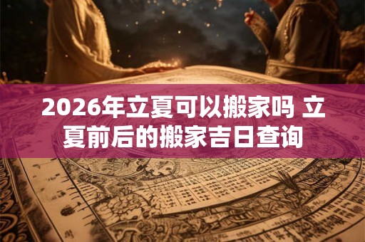 2026年立夏可以搬家吗 立夏前后的搬家吉日查询