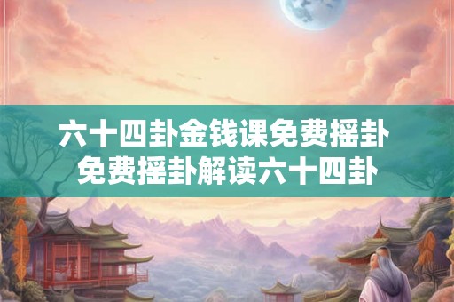 六十四卦金钱课免费摇卦 免费摇卦解读六十四卦