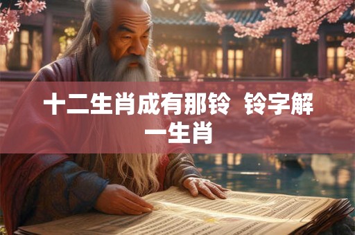 十二生肖成有那铃  铃字解一生肖