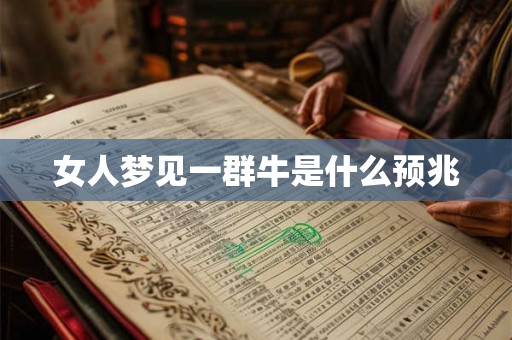 女人梦见一群牛是什么预兆