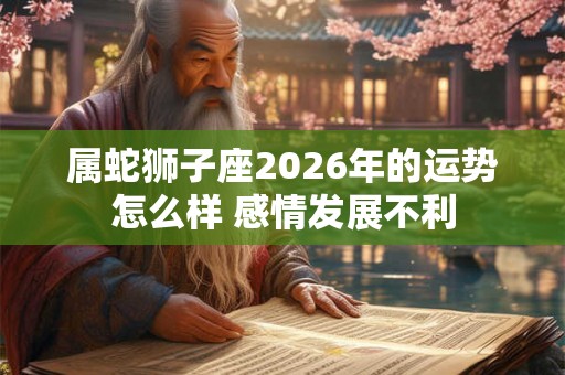 属蛇狮子座2026年的运势怎么样 感情发展不利