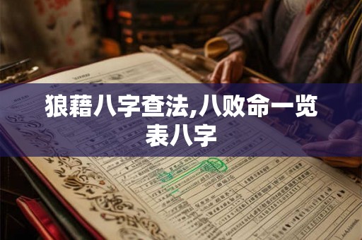 狼藉八字查法,八败命一览表八字
