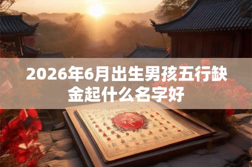 2026年6月出生男孩五行缺金起什么名字好