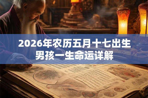 2026年农历五月十七出生男孩一生命运详解