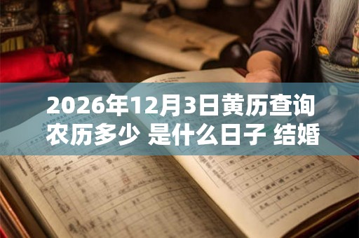 2026年12月3日黄历查询 农历多少 是什么日子 结婚吉时