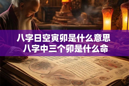 八字日空寅卯是什么意思  八字中三个卯是什么命