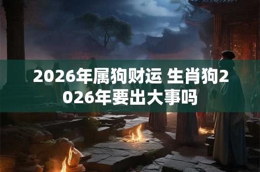 2026年属狗财运 生肖狗2026年要出大事吗