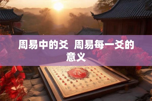 周易中的爻  周易每一爻的意义
