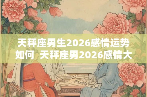 天秤座男生2026感情运势如何  天秤座男2026感情大预言