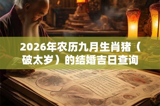 2026年农历九月生肖猪（破太岁）的结婚吉日查询