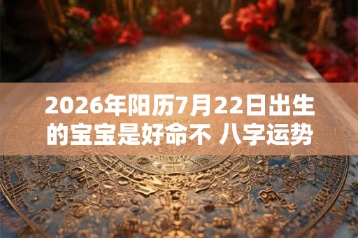 2026年阳历7月22日出生的宝宝是好命不 八字运势分析