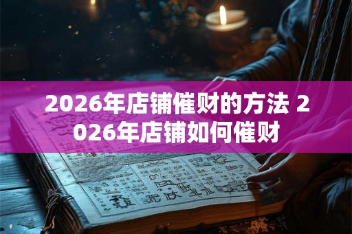 2026年店铺催财的方法 2026年店铺如何催财