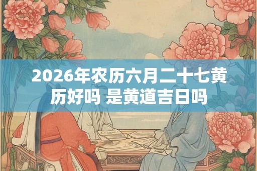 2026年农历六月二十七黄历好吗 是黄道吉日吗