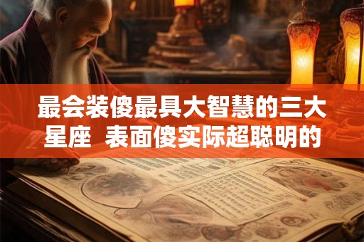最会装傻最具大智慧的三大星座 表面傻实际超聪明的星座 最会装傻最具大智慧的三大星座 表面傻实际超聪明的星座