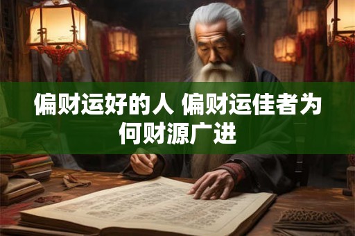偏财运好的人 偏财运佳者为何财源广进 偏财运好的人 偏财运佳者为何财源广进