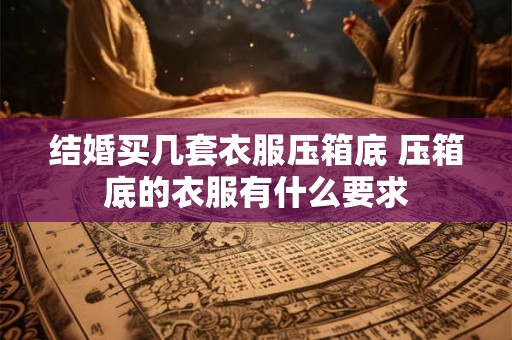 结婚买几套衣服压箱底 压箱底的衣服有什么要求