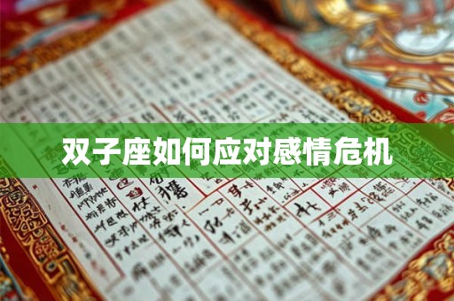 双子座如何应对感情危机