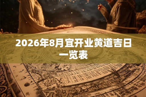 2026年8月宜开业黄道吉日一览表 2026年8月宜开业黄道吉日一览表