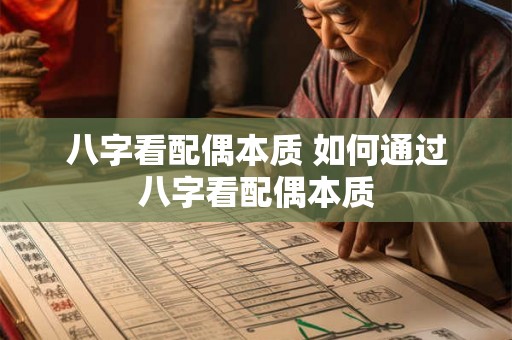 八字看配偶本质 如何通过八字看配偶本质