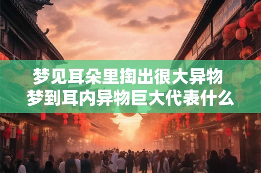 梦见耳朵里掏出很大异物 梦到耳内异物巨大代表什么
