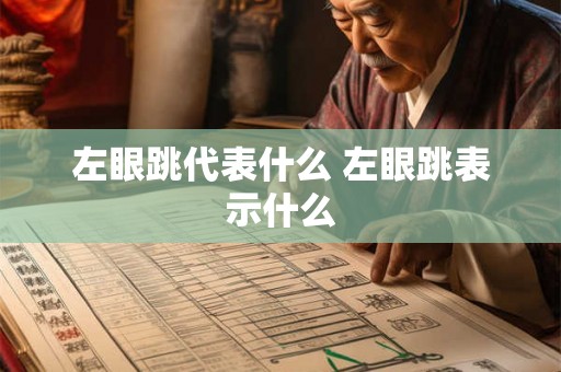 左眼跳代表什么 左眼跳表示什么