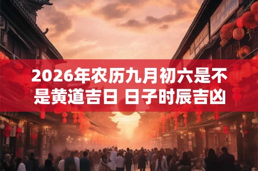 2026年农历九月初六是不是黄道吉日 日子时辰吉凶 2026年农历九月初六是不是黄道吉日 日子时辰吉凶