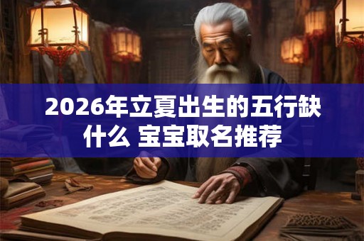 2026年立夏出生的五行缺什么 宝宝取名推荐