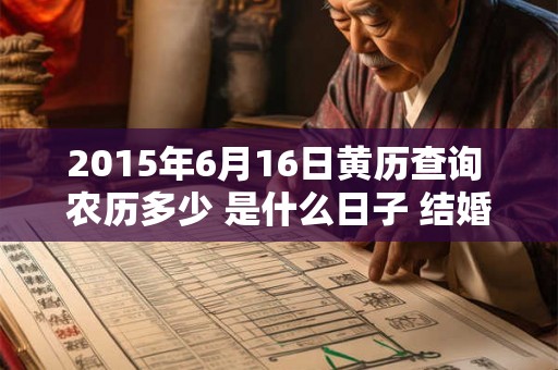 2015年6月16日黄历查询 农历多少 是什么日子 结婚吉时