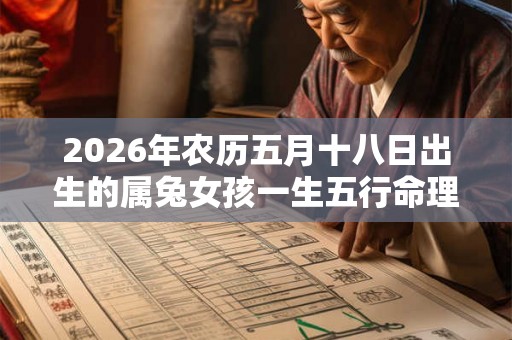 2026年农历五月十八日出生的属兔女孩一生五行命理分析