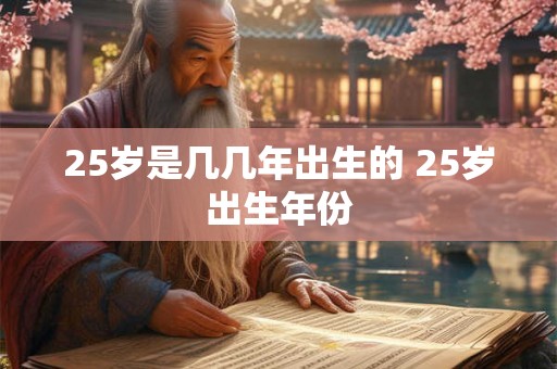 25岁是几几年出生的 25岁出生年份