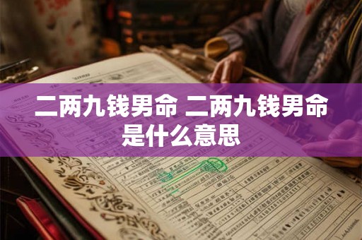 二两九钱男命 二两九钱男命是什么意思