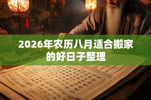 2026年农历八月适合搬家的好日子整理