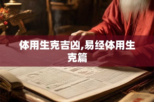 体用生克吉凶,易经体用生克篇