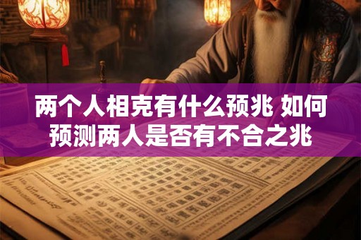 两个人相克有什么预兆 如何预测两人是否有不合之兆 两个人相克有什么预兆 如何预测两人是否有不合之兆