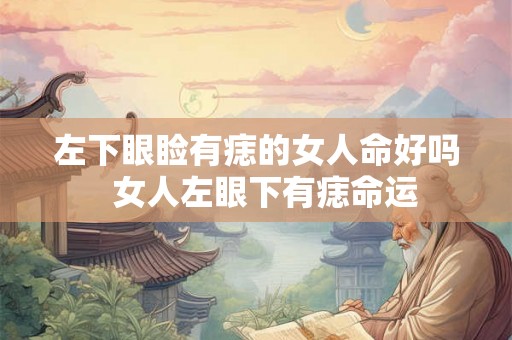 左下眼睑有痣的女人命好吗  女人左眼下有痣命运