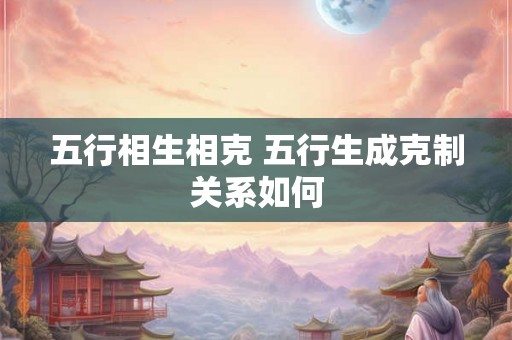 五行相生相克 五行生成克制关系如何