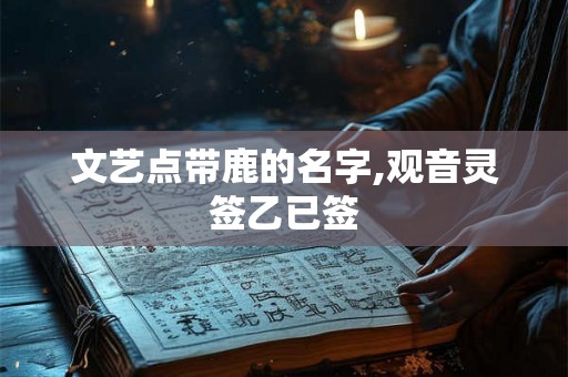 文艺点带鹿的名字,观音灵签乙已签