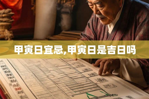 甲寅日宜忌,甲寅日是吉日吗