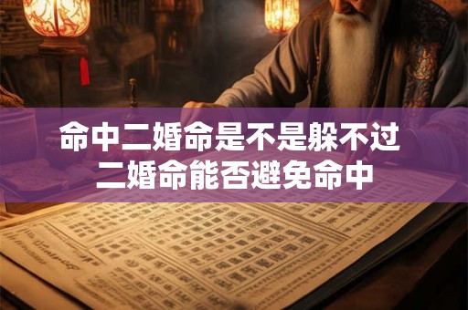 命中二婚命是不是躲不过 二婚命能否避免命中