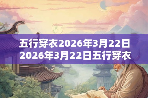 五行穿衣2026年3月22日 2026年3月22日五行穿衣如何搭配 五行穿衣2026年3月22日 2026年3月22日五行穿衣如何搭配